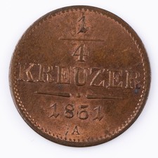 1861 A 1/4 Kreuzer Austria UNC KM# 2180
