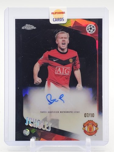 PAUL SCHOLES 2025-26 TOPPS CHROME UEFA AUTO LEGEND SAPPHIRE BLACK /10 Q5332