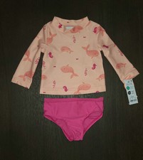 NEW CARTER'S JUST ONE YOU LONG SLEEVED RASH GUARD SWIMSUIT SIZE 3 MONTHS