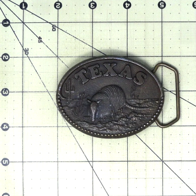 Cinturón Texas Armadillo Hebilla Desierto Critter Blindado Uno De Colección Años 80 Koleaco .GMP308 Foto 3 de 4