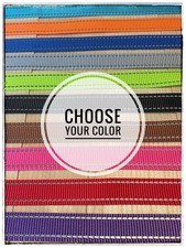 New Dog Collar Nylon Medium, 12-18 Inch Reflective Stitching - Choice of Color
