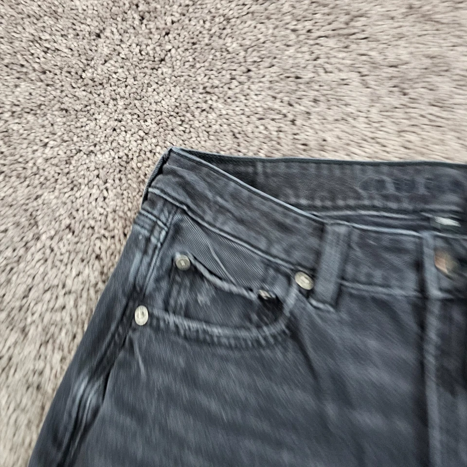 American Eagle Jeans Women 6 Long Black Wide Leg Baggy High Ankle Stretch 26x27 - Image 3 of 4