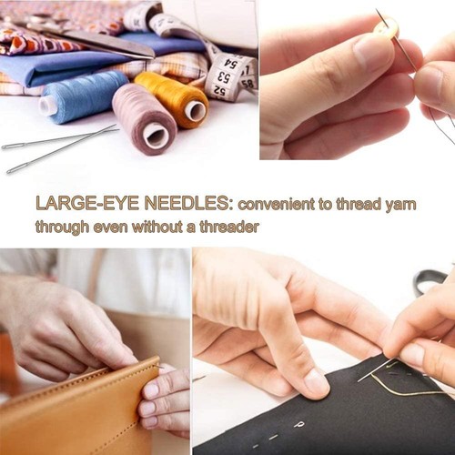 5 Size Large Eye Stitching Long Needles Kit with Storage Tube Hand Sewing Needle - Picture 5 of 9