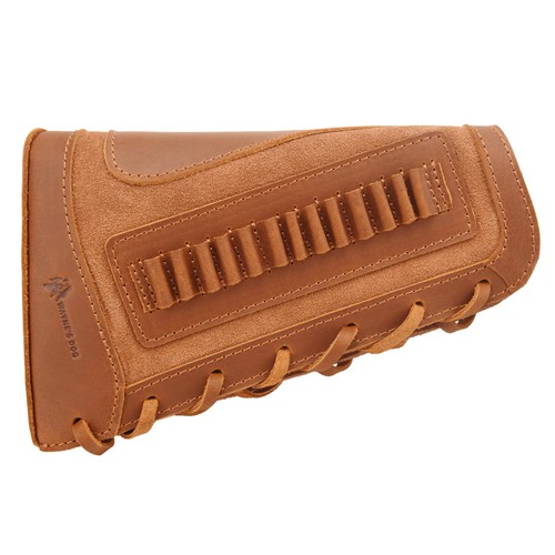 Custodia in pelle per munizioni copri fucile fucile buttstock per .357/.308/.22lr/12GA - Foto 45 di 62