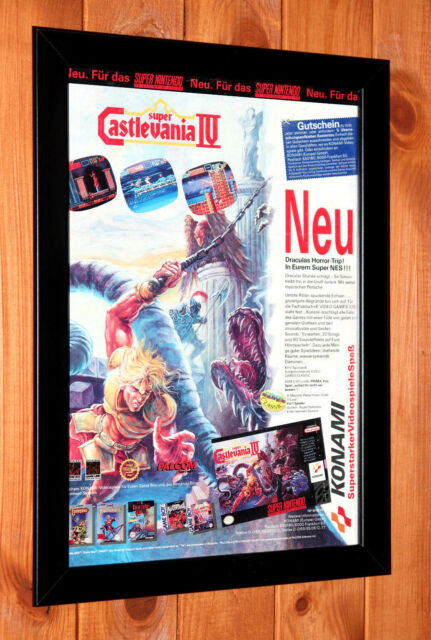 1992 Super Castlevania IV II Simon's Quest Vintage SNES mini Poster / Ad Framed 1992 Super Castlevania IV II Simon's Quest Vintage SNES mini Poster / Ad Framed