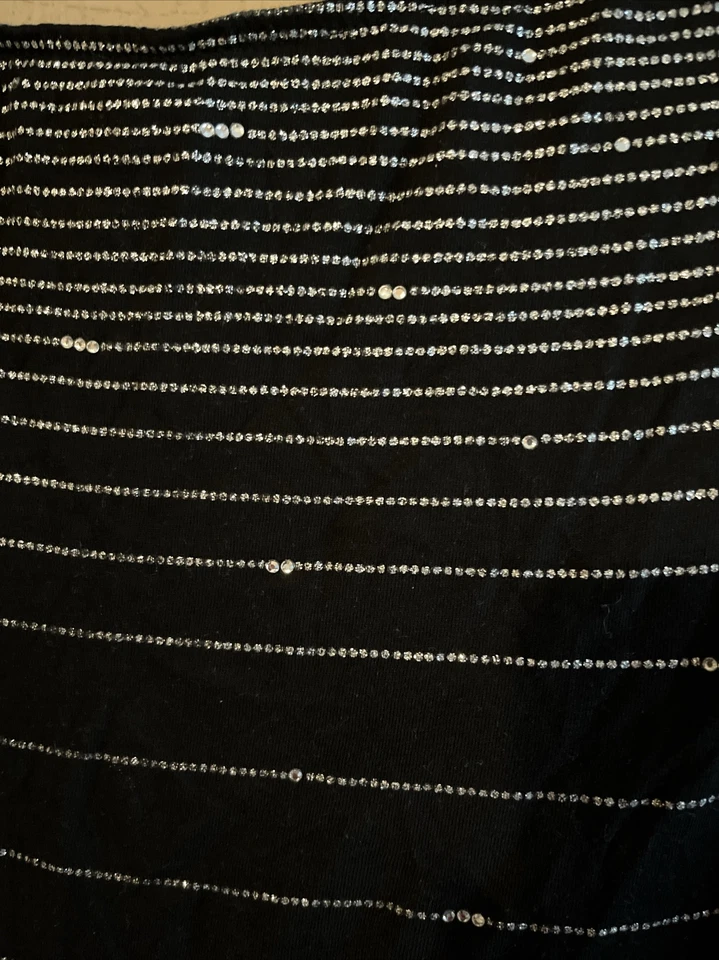 Vestido sin mangas Express para mujer a rayas negro y plateado - talla XS Foto 4 de 4