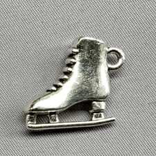 Large Ice Skate Charms 18x20mm Antique Silver Plated Alloy Q6 Per Pkg