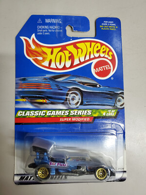 Hot Wheels 1999 Classic Games Series Super Modified Collector #981 Blue New