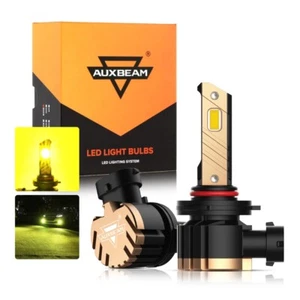 2x AUXBEAM 9005 HB3 LED Ampoules phare High Beam Kit Super Bright Yellow 3000K