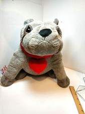 Dan Dee Grey English Bulldog Puppy Dog Plush Stuffed Animal Valentine Heart Love