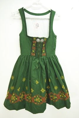 Dirndl 70er Vintage neuwertig Hemara grün Karree Balkonett Kreuzstickerei Gr.30 - Bild 1 von 4