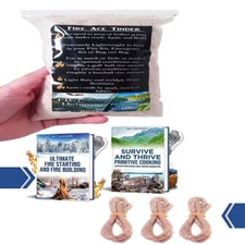 Fire Ace Tinder. Fire Starting Tinder. Survival Fire Starter.  Camping gear. 