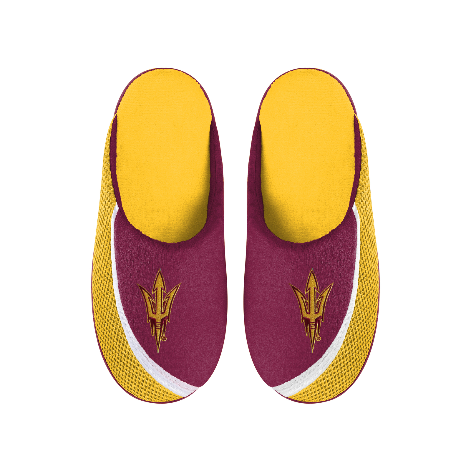 Мужские тапочки FOCO NCAA Arizona State Sun Devils Tide 2022 с большим логотипом и цветным краем.