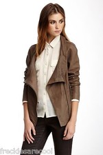 Nwt Muubaa Castor Draped Leather Soft Jacket Mink Taupe Us 8 (s-m) Uk 12