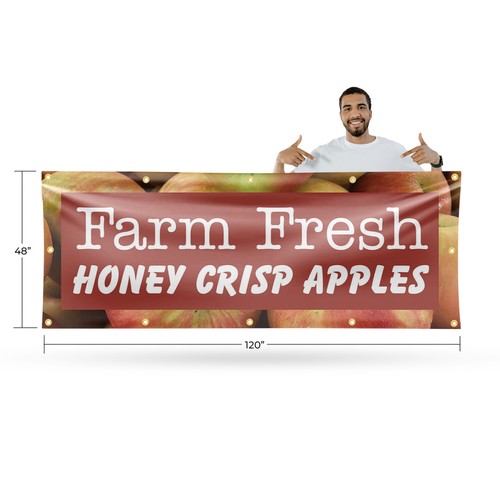 Farm Fresh Honey knusprige Äpfel Vinyl Banner Schild mit Metallösen robust - Bild 2 von 21