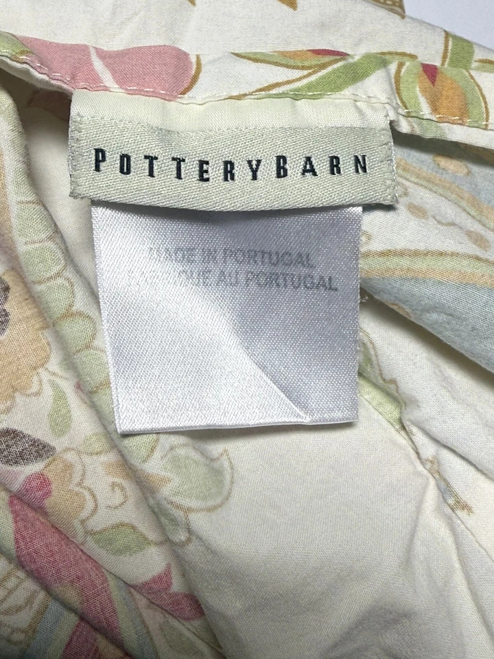 Pottery Barn Pink Paisley Duvet Set FULL QUEEN Sham Floral JACOBEAN Boho Cottage - Image 4 of 4