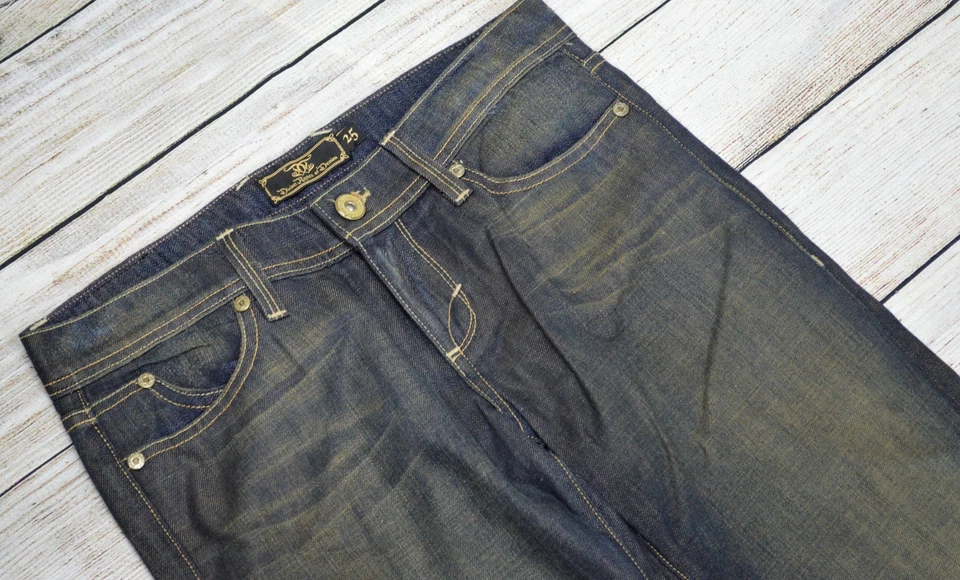 Pantalones de mezclilla para mujer Divine Rights of Denim corte bota pierna descoloridos lavado oscuro talla 25 Foto 4 de 4