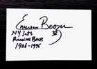 EMERSON BOOZER ADDED "NY JETS RB 1966-1975" SIGNED AUTOGRAPHED INDEX CARD 3X5