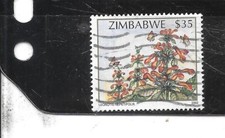 ZIMBABWE SC# 924 2002 $35 FLOWERS COMMEMORATIVE POSTALLY USED XF STAMP