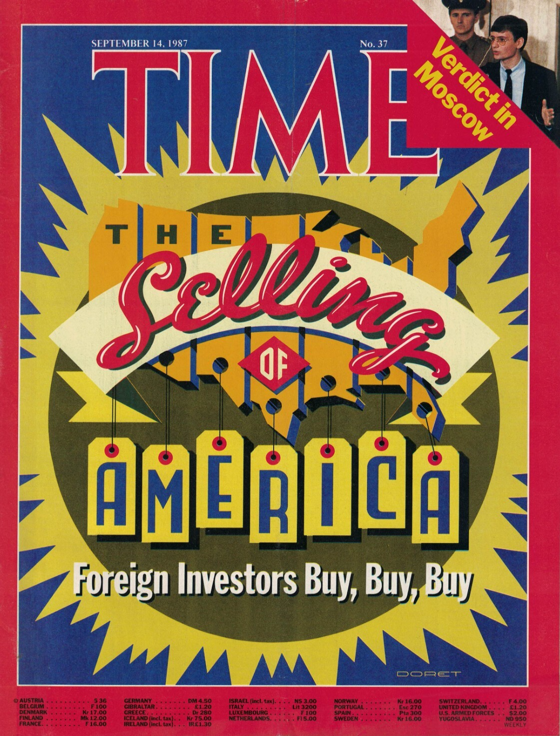 Time Magazine 1987 September 14 Selling Of America Foreign Investors Buy MOSCOW