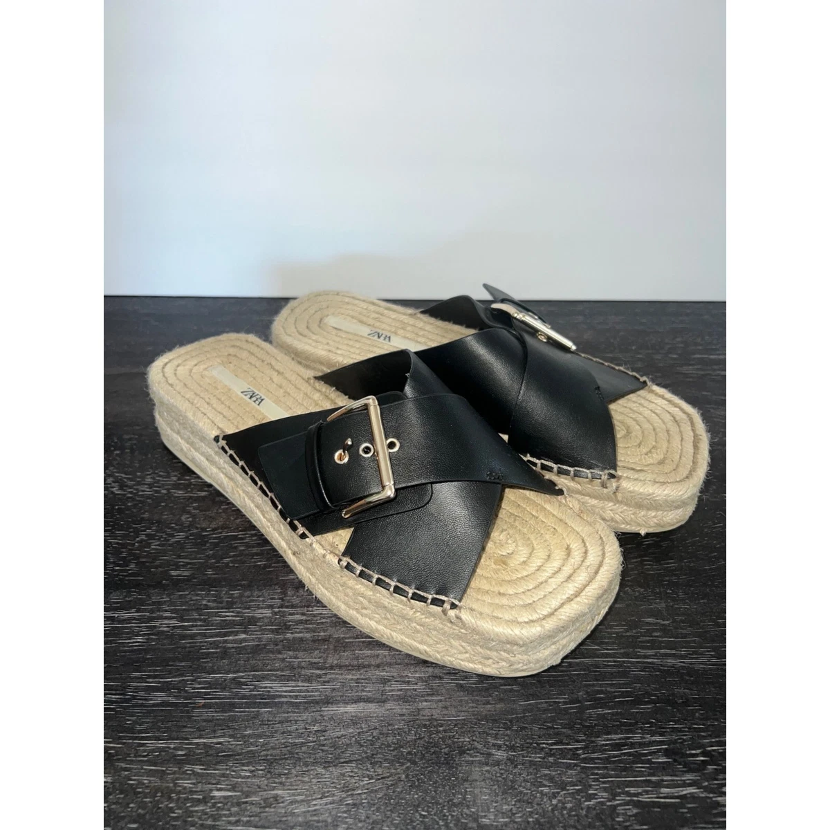 Raffia sandals shop zara