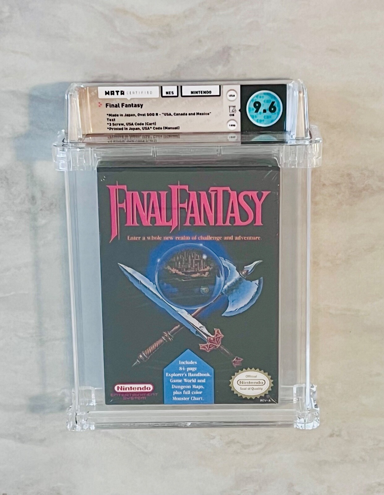Final Fantasy Nintendo NES 1990 9.6 CIB Box WATA CGC VGA Top Pop Mint Condition
