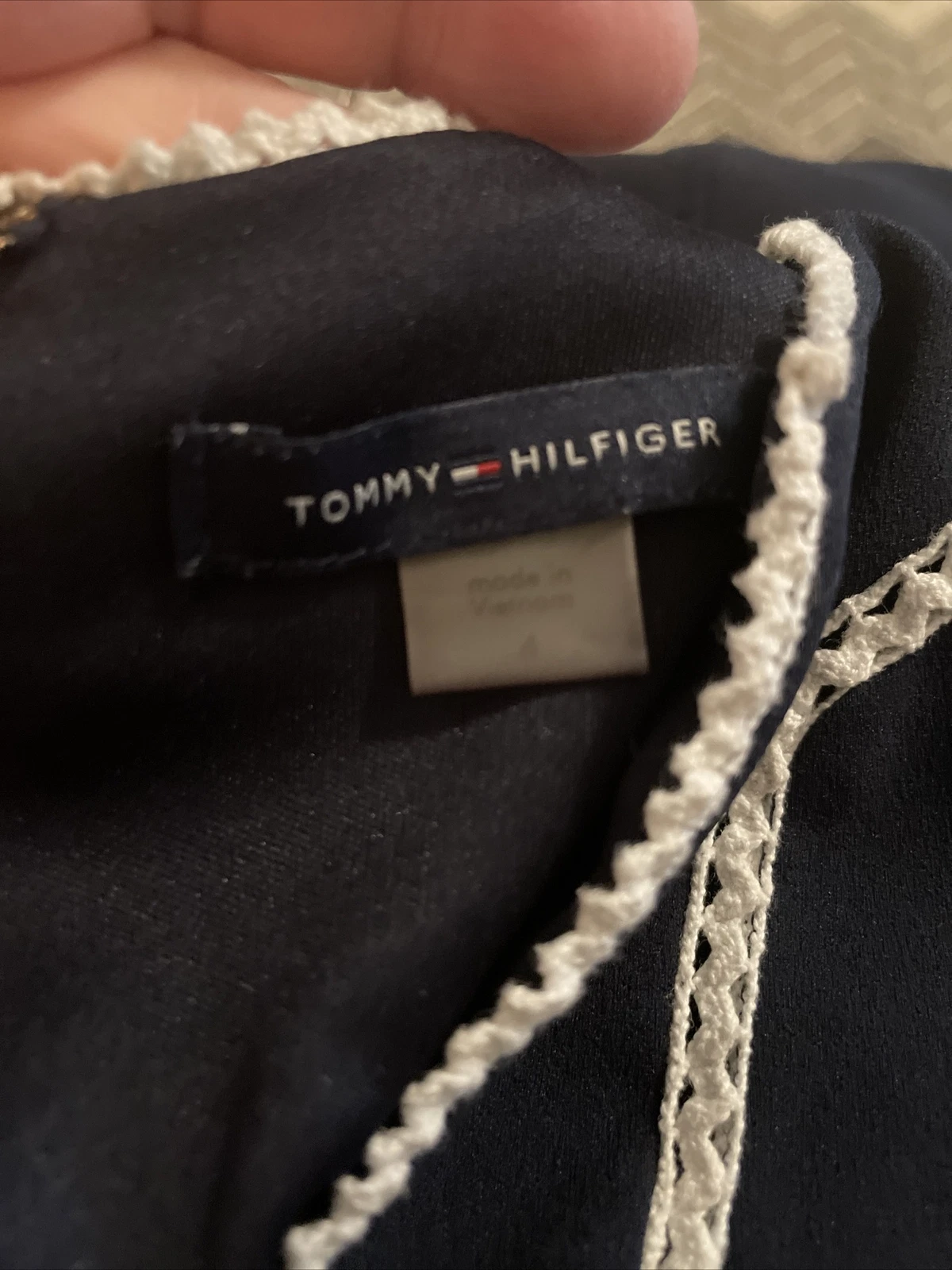 VETEMENTS Tommy Hilfiger abito tubino donna blu navy senza maniche carriera bodycon taglia 4
