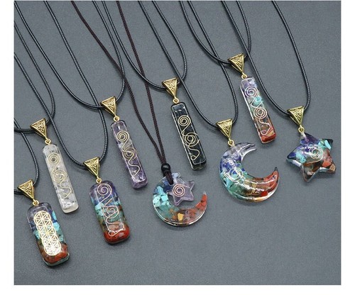 Crystal Pendant Colorful Jewelry Women Gift Healing Resin Gemstone Necklace AU - Picture 22 of 31