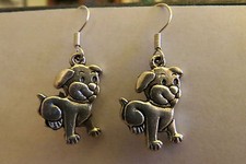 Pewter Puppy / Dog Earrings