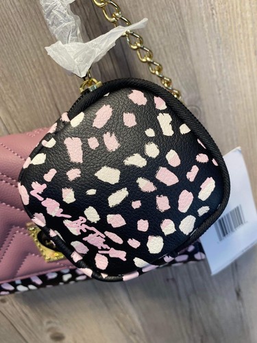 Luv Betsey Betsey Johnson LBFOLEY Chevron Quilted Mauve Crossbody And Coin Purse - Picture 6 of 7