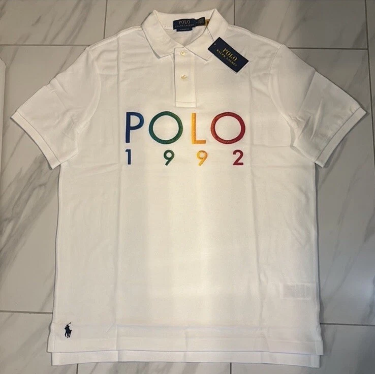 Polo Ralph Lauren Men's Multicolor Logo Classic Fit Polo T-Shirt White New