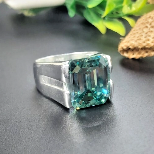 RARE 13.85 Ct Certified Emerald Cut Blue Diamond Ring-Great Luster ...