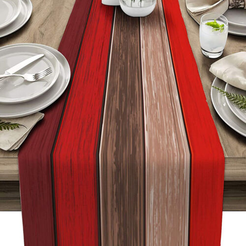Gradient Stripe Printed Linen Tablecloth Table Runner Decoration Home Textile` ➳ - Picture 16 of 16