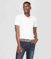 GOODFELLOW CO White Standard Fit Rugby Polo Short Sleeve Shirt NEW XL