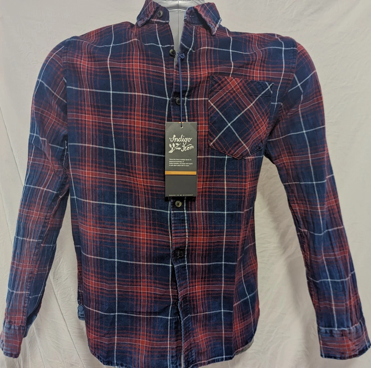 Nickel & Iron Soft Flannel Shirt NWT Men Small Red & Blue