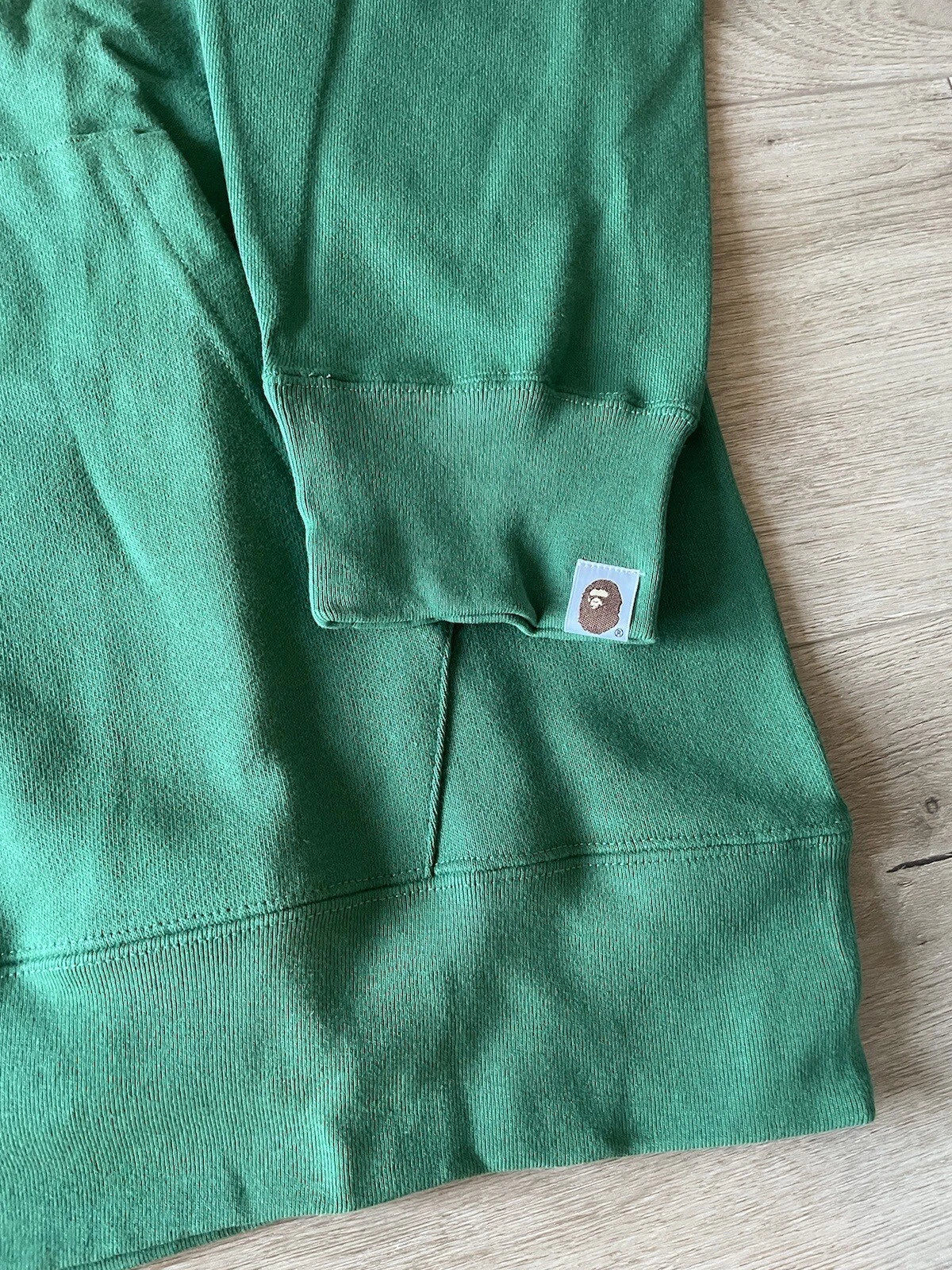 A BATHING APE (BAPE) Felpa con cappuccio A Bathing Ape College verde olivedrab taglia XXL 100% autentica