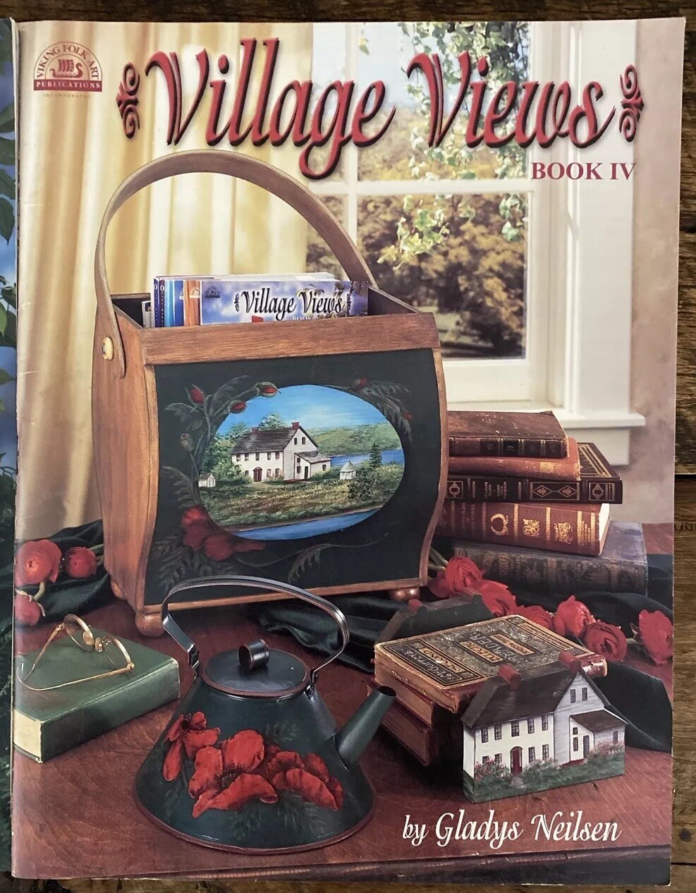 Lot of 4 Village Views by Gladys Neilsen Tole Painting Magazines Viking Folk Art