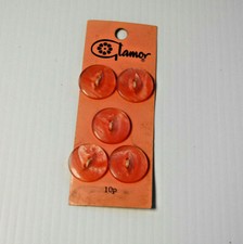 Vintage Pink Buttons Glamor Sewing Craft On Card 
