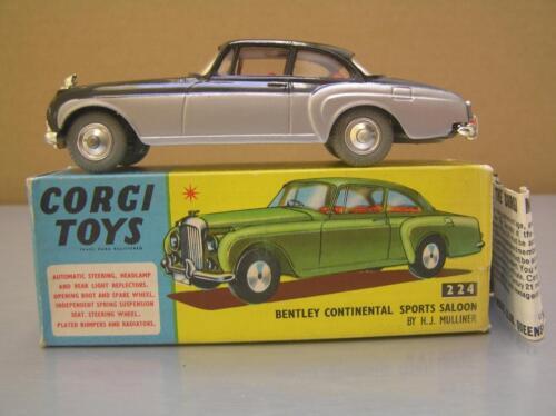 TOY CAR CORGI BENTLEY CONTINENTAL 224 2 TONE GREEN 1:43 JEWELED