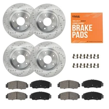 Front & Rear Drilled Brake Rotors + Pads for Lexus ES250 ES300h ES350 UX200
