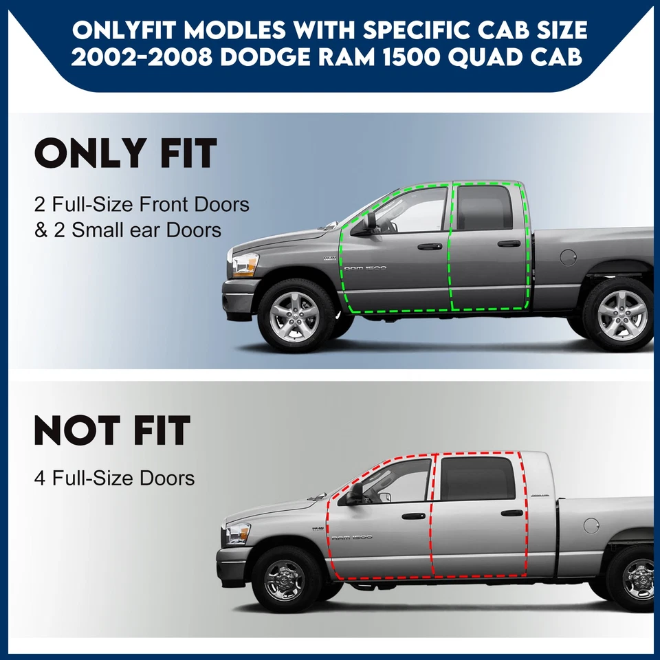 For 02-08 Dodge Ram 1500/03-09 Ram 2500 3500 Quad Cab 6"Running Board Nerf Bar Foto 2 de 4