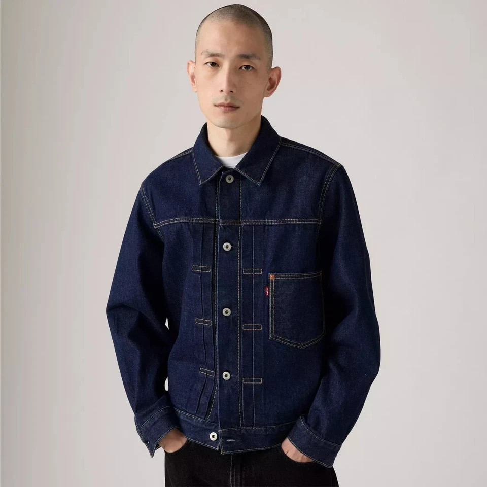 お*る様 Levi’s 1st JKT Selvedge INDIG Levi's Type 1 Denim Jacket Selvedge Trucker 100% Cotton Men's Size