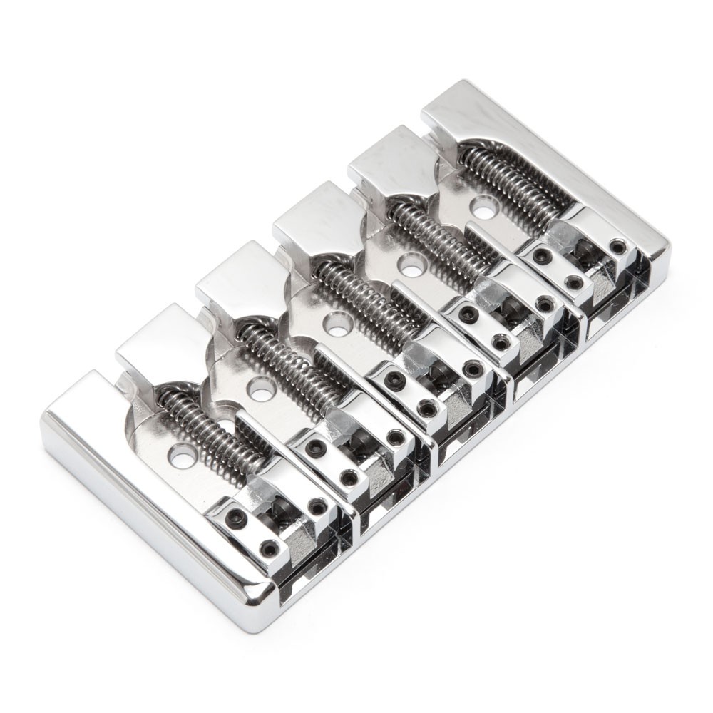 Hipshot A Style 5 String Bass Bridge Fender Mount (Chrome, Brass)
