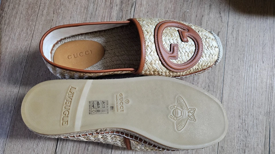 GUCCI Mens Tan Interlocking GG Driving Loafers US 8.5  $1100 - Image 2 of 3