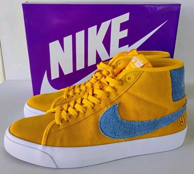 NIKE SB ZOOM BLAZER MID PRO GT GOLD/BLUE GRANT TAYLOR SHOES MEN'S SIZE 11 NEW