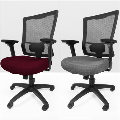 TEMPUR-Lumbar Support  Office Chair - Burgundy/Grey