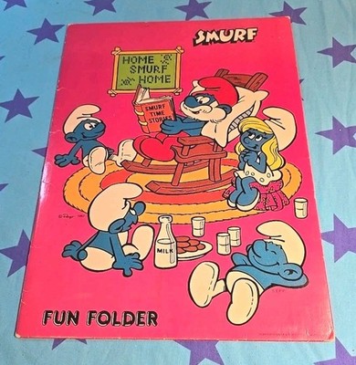 Vintage 1982 Smurfs Fun Folder Mead #33276
