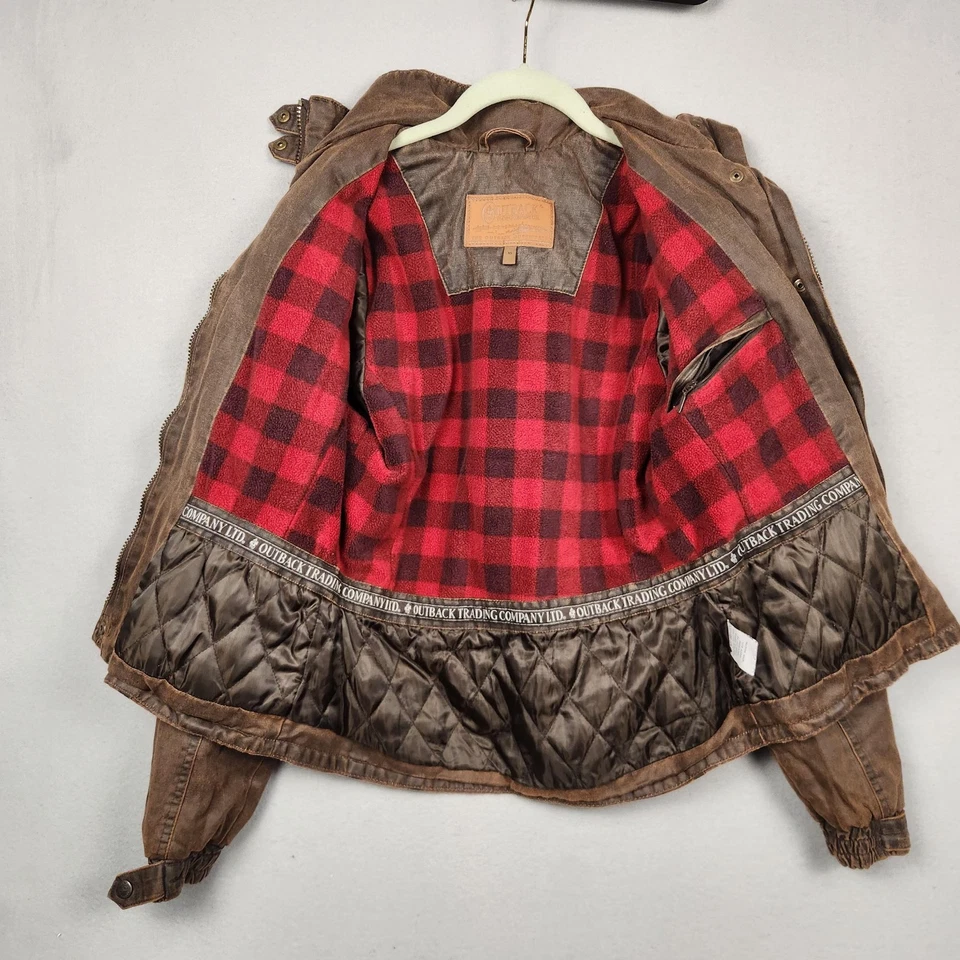 Chaqueta Outback Trading Company Mujer Mediana Marrón Damas Delight Forrada a Cuadros Foto 3 de 4
