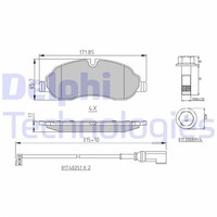Delphi BremsbelÄGe Satz Vorderachse Passend FÜR Ford Transit | LP3136