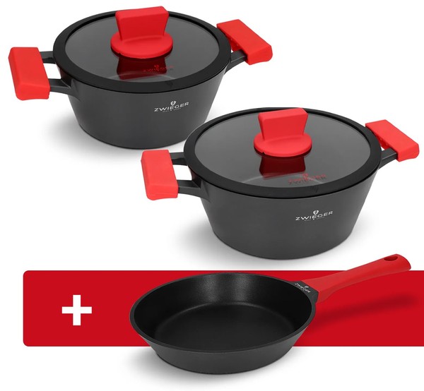 Zwieger Kochtopfset 4-Tlg + Pfanne 24Cm Greblon Antihaft Induktion-image
